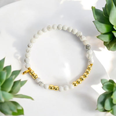 Dream Morse Code Bracelets - Gold and White