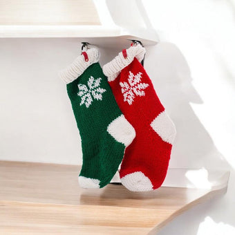 Green Stocking with Snowflakes