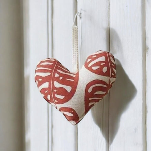 Hand Printed Heart Ornament