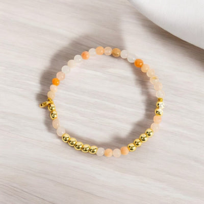 Inspire Morse Code Bracelet - Gold and Orange/White