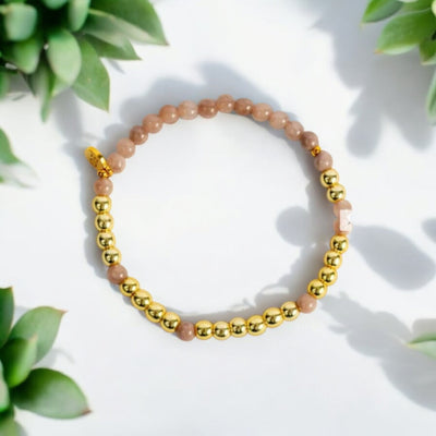 Empower Morse Code Bracelets - Gold and Pink