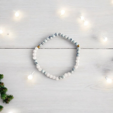 Gratitude Morse Code Bracelets - Light Blue and Neutral tones